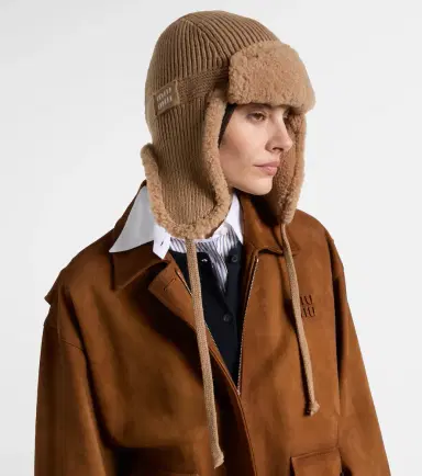 Miu Miu Wool and cashmere aviator hat | Thumbnail 5 Miu Miu Wool and cashmere aviator hat | Thumbnail 5