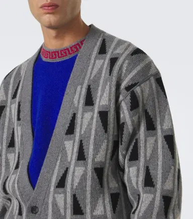 Versace Jacquard wool and cashmere cardigan | Thumbnail 3 Versace Jacquard wool and cashmere cardigan | Thumbnail 3