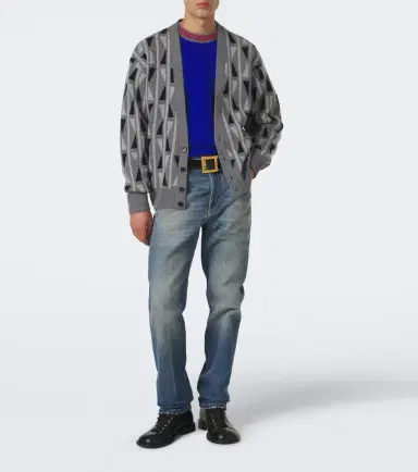 Versace Jacquard wool and cashmere cardigan | Thumbnail 4 Versace Jacquard wool and cashmere cardigan | Thumbnail 4