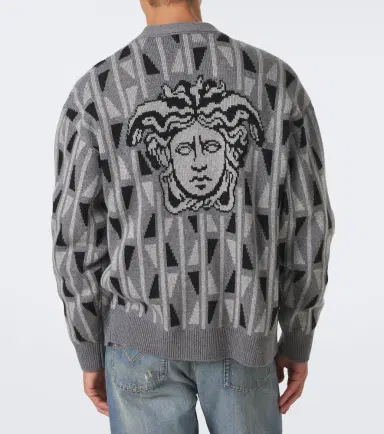 Versace Jacquard wool and cashmere cardigan | Thumbnail 6 Versace Jacquard wool and cashmere cardigan | Thumbnail 6