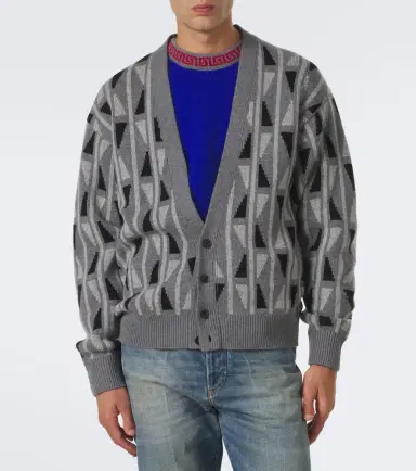 Versace Jacquard wool and cashmere cardigan | Thumbnail 7 Versace Jacquard wool and cashmere cardigan | Thumbnail 7