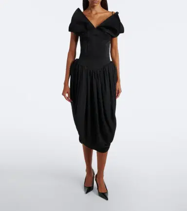 Magda Butrym Draped cotton and silk corset dress | Thumbnail 2 Magda Butrym Draped cotton and silk corset dress | Thumbnail 2