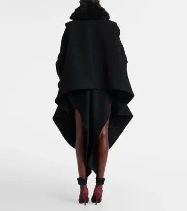 Alaïa Alaïa Shearling-trimmed wool and silk coat | Thumbnail 3 Alaïa Alaïa Shearling-trimmed wool and silk coat | Thumbnail 3