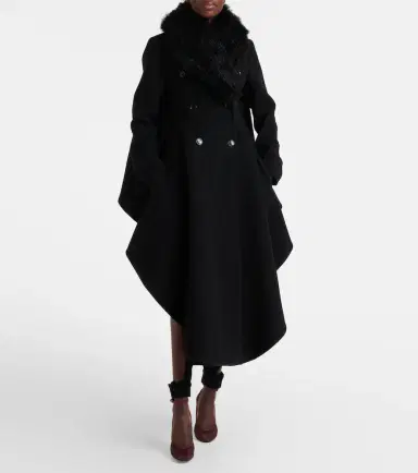 Alaïa Alaïa Shearling-trimmed wool and silk coat | Thumbnail 5 Alaïa Alaïa Shearling-trimmed wool and silk coat | Thumbnail 5