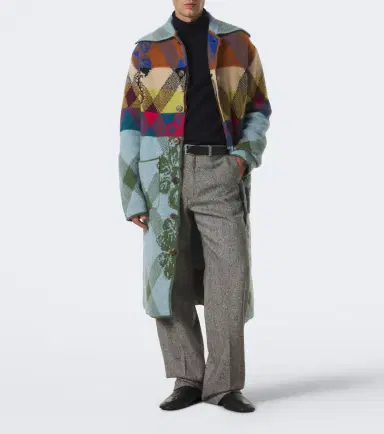 Dries Van Noten Patchwork wool and alpaca-blend long cardigan | Thumbnail 2 Dries Van Noten Patchwork wool and alpaca-blend long cardigan | Thumbnail 2