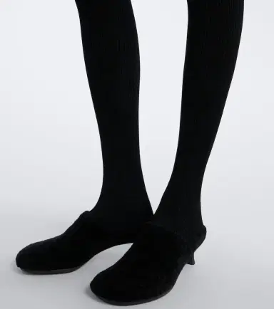 Loewe Leather-trimmed ribbed-knit leggings | Thumbnail 4 Loewe Leather-trimmed ribbed-knit leggings | Thumbnail 4