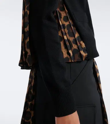 Sacai Paneled leopard-print cotton-blend cardigan | Thumbnail 5 Sacai Paneled leopard-print cotton-blend cardigan | Thumbnail 5