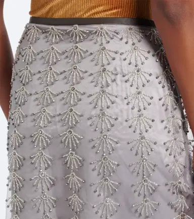 Jacques Wei Beaded leather-trimmed mesh miniskirt | Thumbnail 3 Jacques Wei Beaded leather-trimmed mesh miniskirt | Thumbnail 3