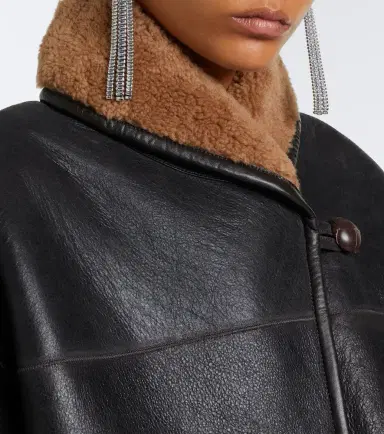 Isabel Marant Charina shearling-trimmed leather jacket | Thumbnail 4 Isabel Marant Charina shearling-trimmed leather jacket | Thumbnail 4