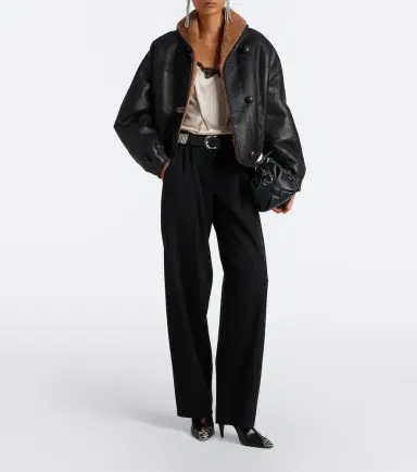 Isabel Marant Charina shearling-trimmed leather jacket | Thumbnail 5 Isabel Marant Charina shearling-trimmed leather jacket | Thumbnail 5