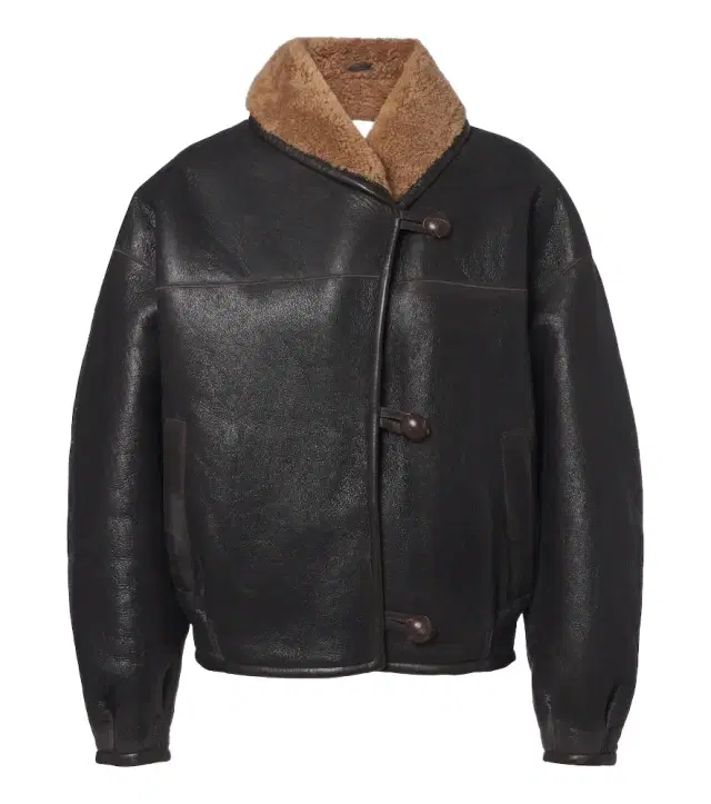 Charina shearling-trimmed leather jacket Charina shearling-trimmed leather jacket