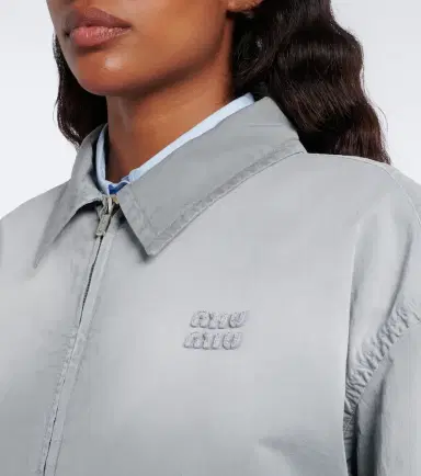 Miu Miu Cotton twill blouson jacket | Thumbnail 5 Miu Miu Cotton twill blouson jacket | Thumbnail 5