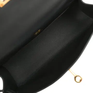 HERMÈS Pre-owned Hermes Kelly Pochette Black Swift Rose Gold Hardware | Thumbnail 8 HERMÈS Pre-owned Hermes Kelly Pochette Black Swift Rose Gold Hardware | Thumbnail 8