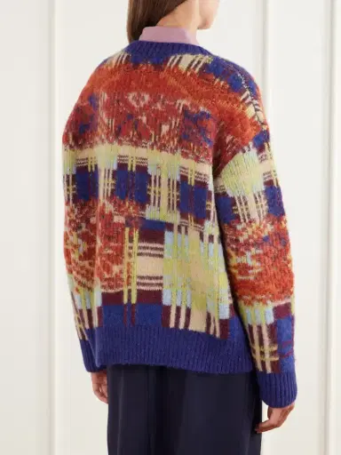 Dries Van Noten Checked Brushed Merino And Wool-blend Sweater | Thumbnail 4 Dries Van Noten Checked Brushed Merino And Wool-blend Sweater | Thumbnail 4