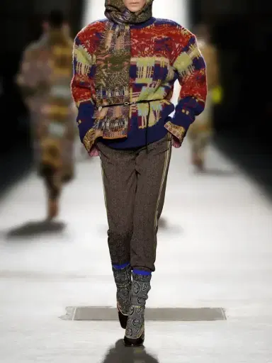 Dries Van Noten Checked Brushed Merino And Wool-blend Sweater | Thumbnail 6 Dries Van Noten Checked Brushed Merino And Wool-blend Sweater | Thumbnail 6