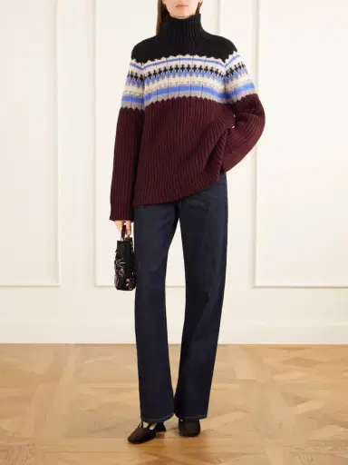 Dries Van Noten Fair Isle Wool And Cashmere-blend Turtleneck Sweater | Thumbnail 2 Dries Van Noten Fair Isle Wool And Cashmere-blend Turtleneck Sweater | Thumbnail 2