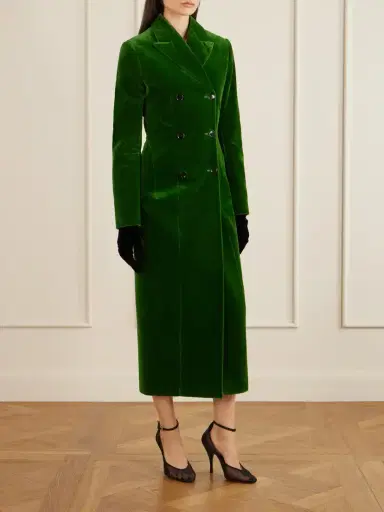 Alaïa Double-breasted Cotton-velvet Coat | Thumbnail 2 Alaïa Double-breasted Cotton-velvet Coat | Thumbnail 2