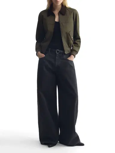 Nili Lotan Victor Cropped Cotton Bomber Jacket | Thumbnail 2 Nili Lotan Victor Cropped Cotton Bomber Jacket | Thumbnail 2