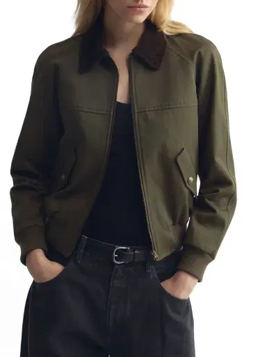 Nili Lotan Victor Cropped Cotton Bomber Jacket | Thumbnail 3 Nili Lotan Victor Cropped Cotton Bomber Jacket | Thumbnail 3