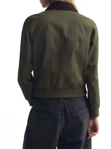 Nili Lotan Victor Cropped Cotton Bomber Jacket | Thumbnail 4 Nili Lotan Victor Cropped Cotton Bomber Jacket | Thumbnail 4