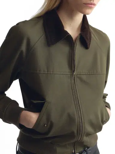 Nili Lotan Victor Cropped Cotton Bomber Jacket | Thumbnail 5 Nili Lotan Victor Cropped Cotton Bomber Jacket | Thumbnail 5