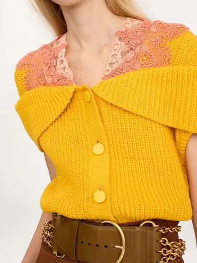 Chloé Cape cardigan in a cotton knit & lace | Thumbnail 5 Chloé Cape cardigan in a cotton knit & lace | Thumbnail 5