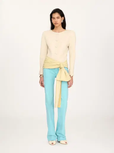 Chloé Collarless fitted jacket in wool grain de poudre | Thumbnail 2 Chloé Collarless fitted jacket in wool grain de poudre | Thumbnail 2