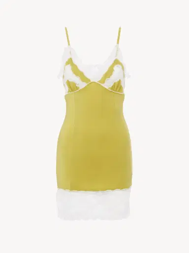 Chloé Fitted mini lingerie dress in stretch nylon & lace | Thumbnail 1 Chloé Fitted mini lingerie dress in stretch nylon & lace | Thumbnail 1