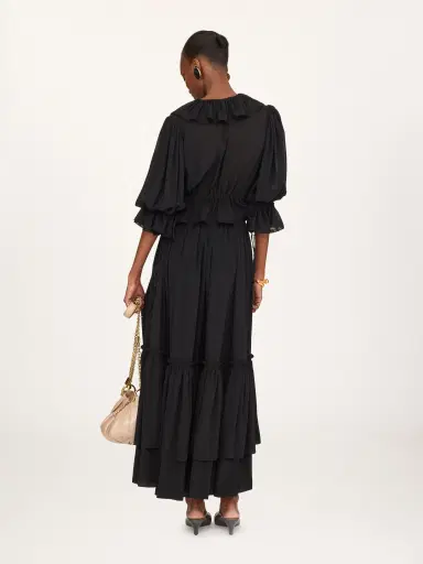 Chloé Ruffled long skirt in crêpe de chine | Thumbnail 5 Chloé Ruffled long skirt in crêpe de chine | Thumbnail 5