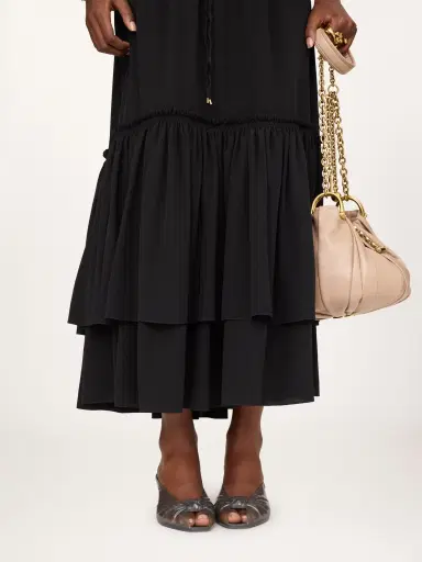 Chloé Ruffled long skirt in crêpe de chine | Thumbnail 7 Chloé Ruffled long skirt in crêpe de chine | Thumbnail 7