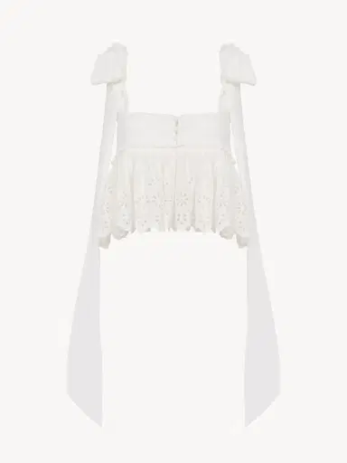 Chloé Knotted-strap cropped top in soft cotton | Thumbnail 7 Chloé Knotted-strap cropped top in soft cotton | Thumbnail 7