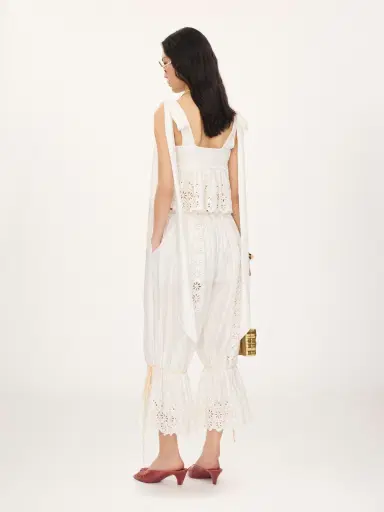 Chloé Knotted-strap cropped top in soft cotton | Thumbnail 4 Chloé Knotted-strap cropped top in soft cotton | Thumbnail 4