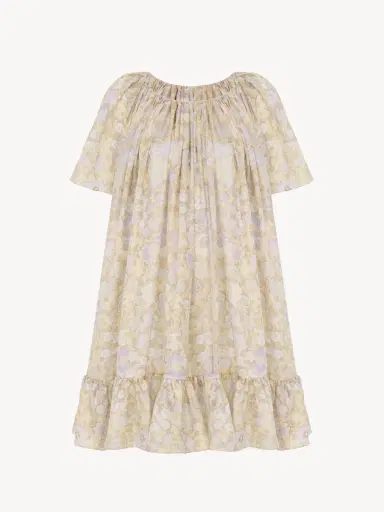 Chloé Short pleated dress in silk charmeuse | Thumbnail 1 Chloé Short pleated dress in silk charmeuse | Thumbnail 1