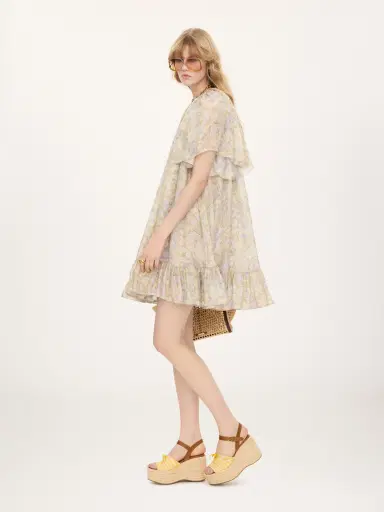 Chloé Short pleated dress in silk charmeuse | Thumbnail 6 Chloé Short pleated dress in silk charmeuse | Thumbnail 6