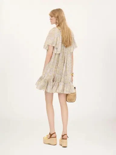 Chloé Short pleated dress in silk charmeuse | Thumbnail 4 Chloé Short pleated dress in silk charmeuse | Thumbnail 4