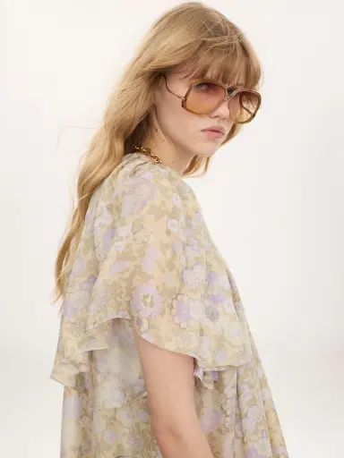 Chloé Short pleated dress in silk charmeuse | Thumbnail 5 Chloé Short pleated dress in silk charmeuse | Thumbnail 5