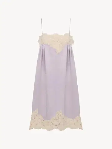 Chloé Thin-strap mini dress in washed silk satin | Thumbnail 1 Chloé Thin-strap mini dress in washed silk satin | Thumbnail 1
