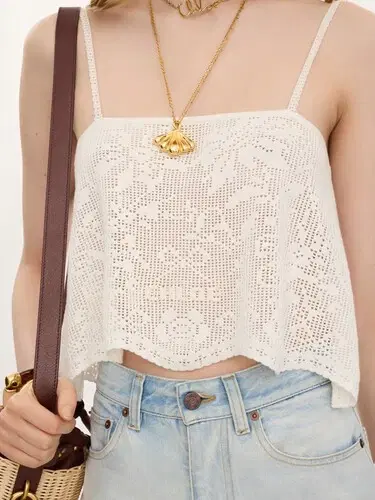 Chloé Thin-strap cropped top in a cotton knit | Thumbnail 5 Chloé Thin-strap cropped top in a cotton knit | Thumbnail 5