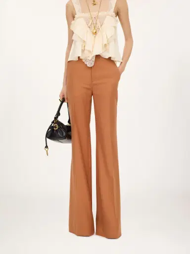 Chloé High-rise flared pants in wool gabardine | Thumbnail 3 Chloé High-rise flared pants in wool gabardine | Thumbnail 3