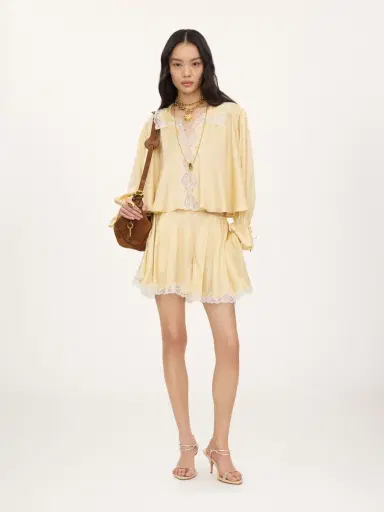 Chloé Fluid top in washed silk satin & lace | Thumbnail 2 Chloé Fluid top in washed silk satin & lace | Thumbnail 2