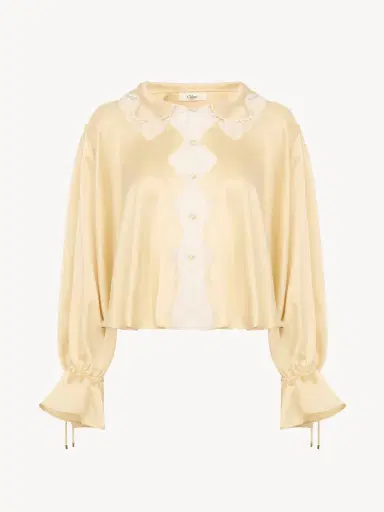 Chloé Fluid top in washed silk satin & lace | Thumbnail 8 Chloé Fluid top in washed silk satin & lace | Thumbnail 8