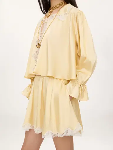 Chloé Fluid top in washed silk satin & lace | Thumbnail 7 Chloé Fluid top in washed silk satin & lace | Thumbnail 7