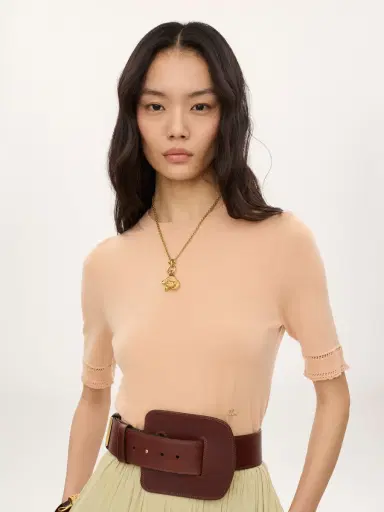 Chloé Short-sleeve sweater in a wool knit | Thumbnail 3 Chloé Short-sleeve sweater in a wool knit | Thumbnail 3