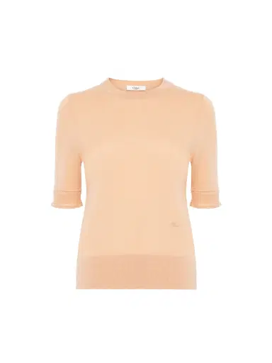 Chloé Short-sleeve sweater in a wool knit | Thumbnail 1 Chloé Short-sleeve sweater in a wool knit | Thumbnail 1