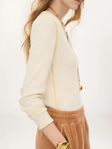 Chloé Fitted Henley shirt in cotton jersey | Thumbnail 5 Chloé Fitted Henley shirt in cotton jersey | Thumbnail 5