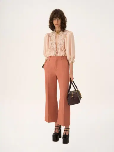 Chloé Flared bootcut pants in wool gabardine | Thumbnail 2 Chloé Flared bootcut pants in wool gabardine | Thumbnail 2