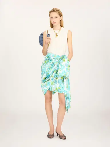 Chloé Short wrap skirt in silk jacquard | Thumbnail 2 Chloé Short wrap skirt in silk jacquard | Thumbnail 2