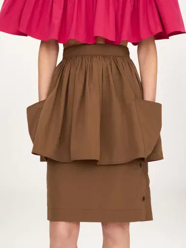 Chloé Layered knee-length skirt in cotton poplin | Thumbnail 6 Chloé Layered knee-length skirt in cotton poplin | Thumbnail 6