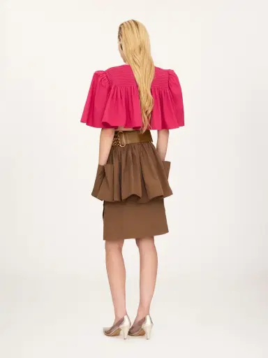 Chloé Layered knee-length skirt in cotton poplin | Thumbnail 4 Chloé Layered knee-length skirt in cotton poplin | Thumbnail 4