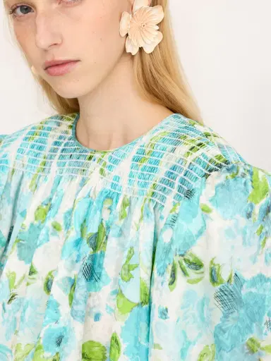Chloé Gathered cropped top in silk jacquard | Thumbnail 7 Chloé Gathered cropped top in silk jacquard | Thumbnail 7